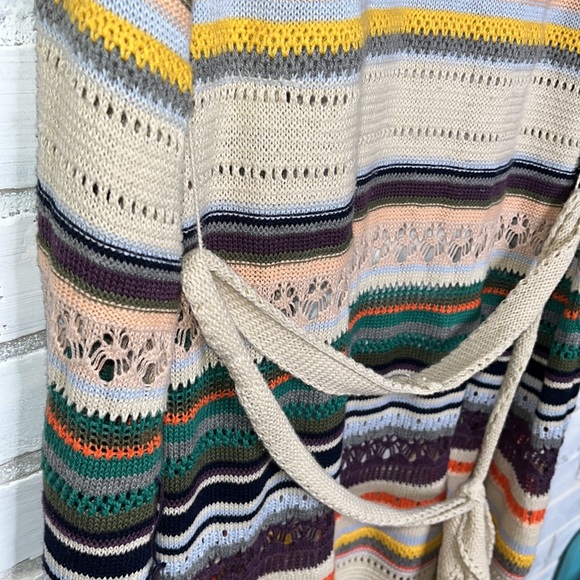 DEMOCRACY | Knit Striped Vest Long Kimono Duster XL - Picture 5 of 5